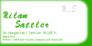 milan sattler business card